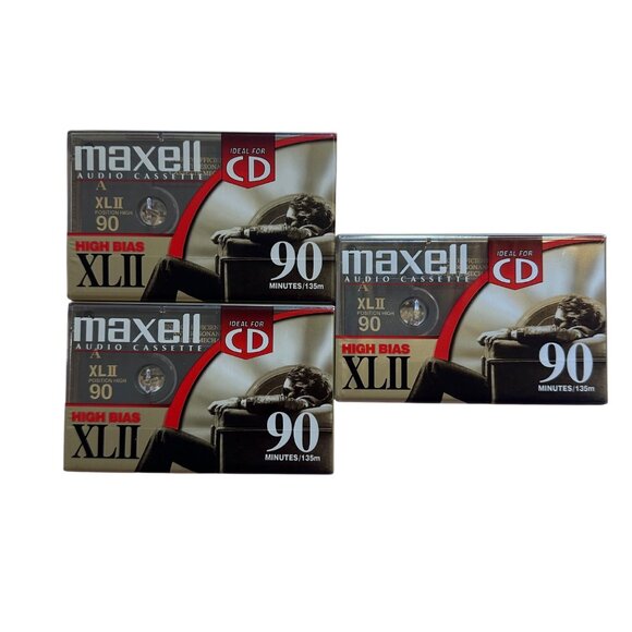 Maxell XLII 90 High Bias Audio Cassette Tapes 3-Pack 90 Minutes - Picture 3 of 4